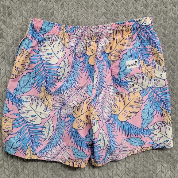Boardies Apparel Men Swim Shorts Fern Leaves Print Drawstring Medium 6” Tropical - Picture 9 of 11